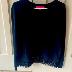 Lilly Pulitzer Black Fringe Sweater - EUC size small